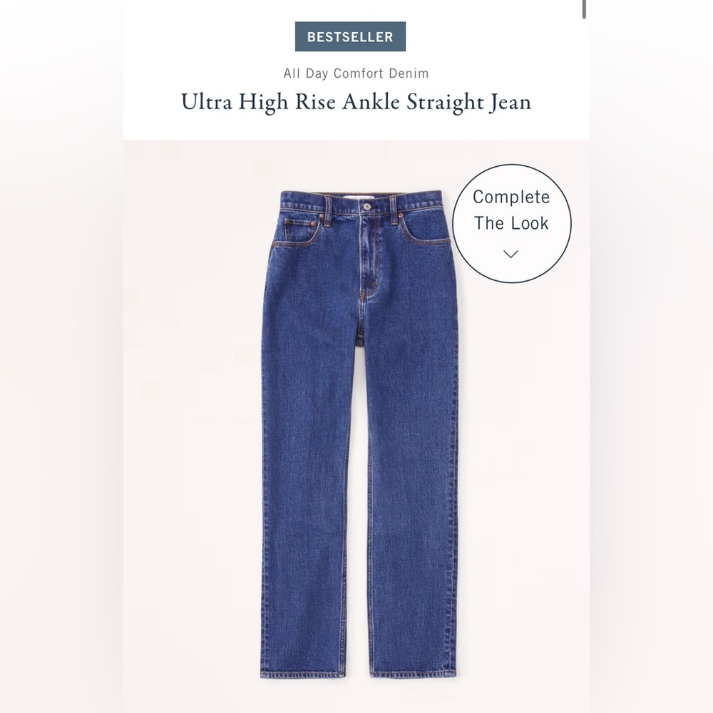 Abercrombie Ultra High Rise Ankle Straight Jean